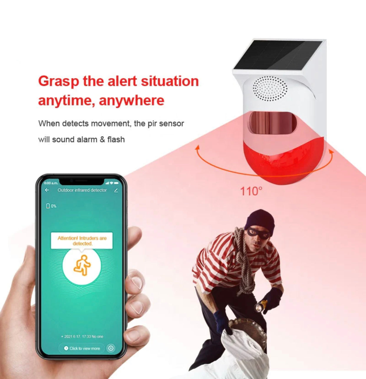 Smart Wireless Outdoor PIR Motion Sensor Alarm