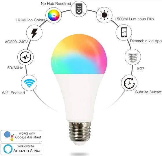 Smart 9W LED Wi-Fi Bulb + App