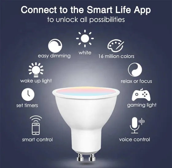 Smart GU10 LED Wi-Fi Bulb + App