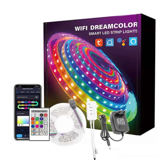 Smart 15m LED Strip Light 5050 RGBIC Wifi + Remote | Smart Life